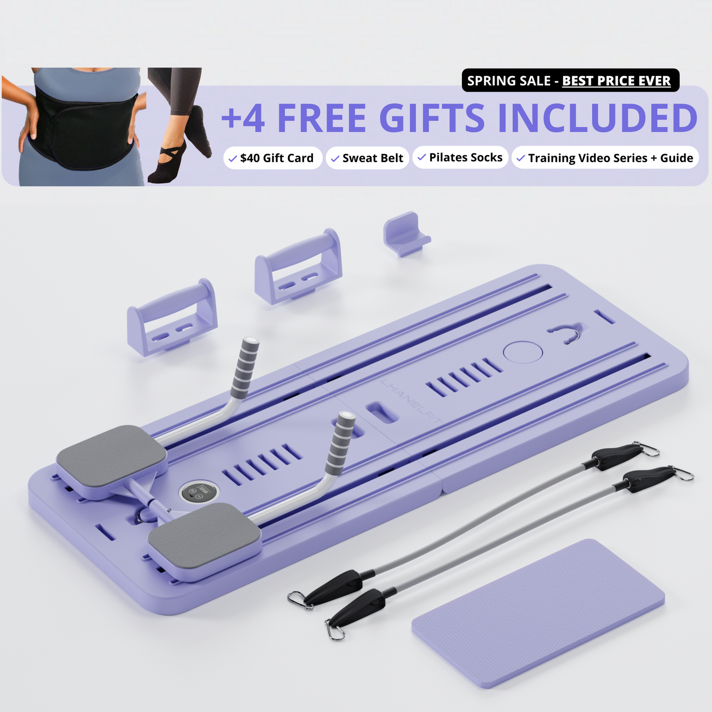 Ensemble de planche de pilates pliable 6 en 1 avec bandes de résistance, équipement d'entraînement complet à domicile (vert Ensemble de planche de pilates pliable 6 en 1 avec bandes de résistance, équipement d'entraînement complet à domicile (vert
